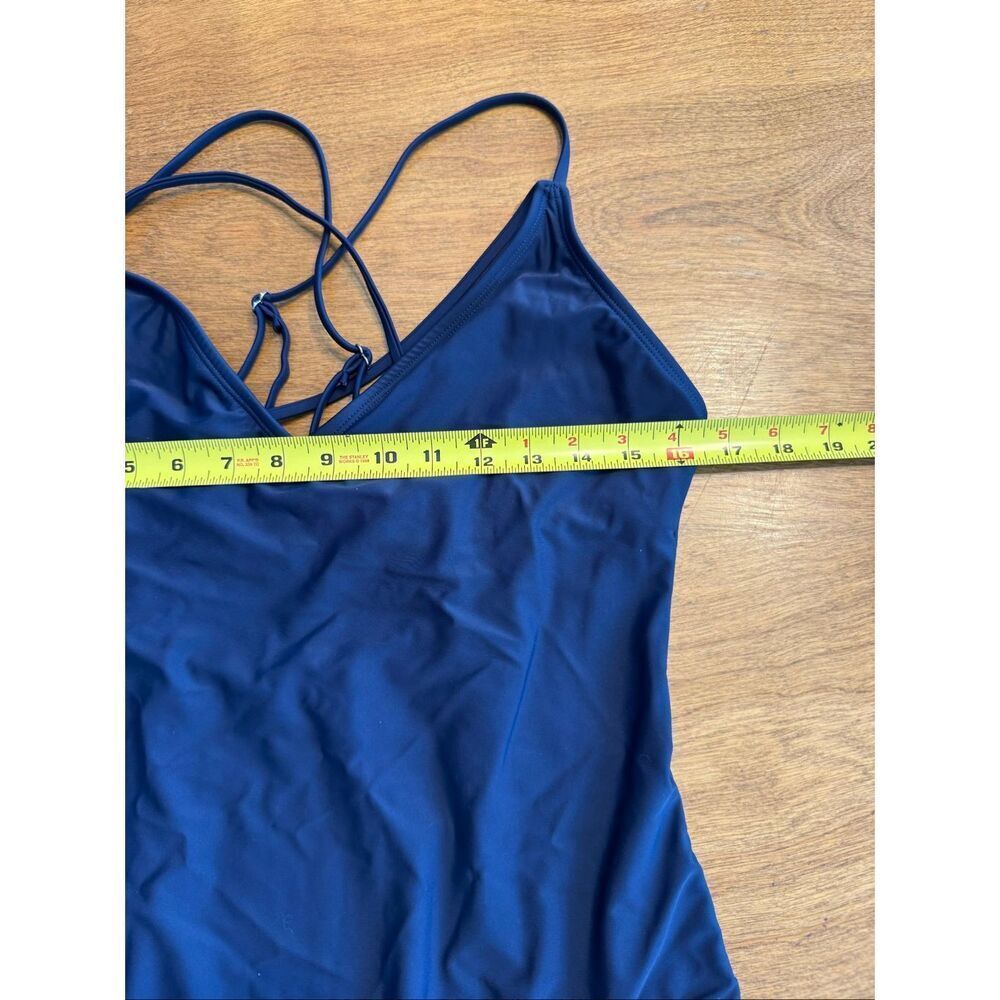 Hurley Women's V-Neck Strappy Crisscross Back One Piece Swimsuit Navy Size XL - Picture 7 of 8